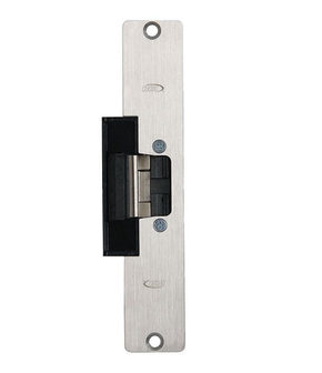 RCI L6508 32D Electric Strike, Low Profile, 7-15/16" Round Corner Faceplate, Fail Safe/Fail Secure, Satin Stainless Steel Finish