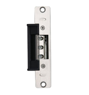 RCI 7105 32D Electric Strike, 5-7/8" Round Corner Faceplate, Fail Secure, Satin Stainless Steel Finish