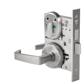 BEST 45H7T 15H 626 VIB Dormitory Mortise Lock Double Visual Indicator w/ 15 Lever and H Rose, Satin Chrome Finish BEST 45H7T 15H 626 VIB Dormitory Mortise Lock Double Visual Indicator w/ 15 Lever and H Rose, Satin Chrome Finish