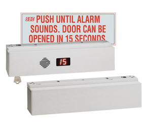 SDC 1511TNAKV Tandem ExitCheck Delayed Egress EMLock, NFPA 101, Selectable Egress Delay, Built-In Keyswitch, Satin Aluminum Finish
