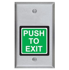 SDC 422U Push to Exit Button Switch, Momentary (MO), SPDT, Satin Stainless Steel Finish