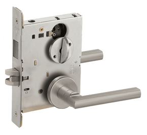 Schlage L9440 LATA Privacy with Deadbolt Mortise Lock, w/ Latitude Lever and A Rose