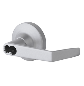 Dexter ED1500T-NL-R-SFIC-SP28 Night latch Lever with Rose Trim, Less SFIC, Aluminum Painted