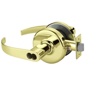 Corbin Russwin CL3157 PZD 605 CL6 Grade 1 Storeroom Cylindrical Lever Lock, Accepts Large Format IC Core (LFIC), Bright Brass Finish