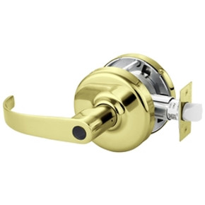 Corbin Russwin CL3581 PZD 605 LC Keyed Lever x Blank Plate Conventional Less Cylinder Lever Lock, Bright Brass Finish