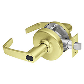 Corbin Russwin CL3851 NZD 606 CL6 Grade 2 Entrance or Office Cylindrical Lever Lock, Accepts Large Format IC Core (LFIC), Satin Brass Finish