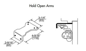 Norton 9328H 696 Parallel Arm Bracket, Hold Open, 9300BC Series, Satin Brass Painted