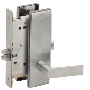 Schlage L9010 01N Mortise Passage Lock, w/ 01 Lever and N Escutcheon