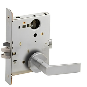Schlage L9050L 01A Office and Inner Entry Mortise Lock, Less Cylinder, w/ 01 Lever and A Rose