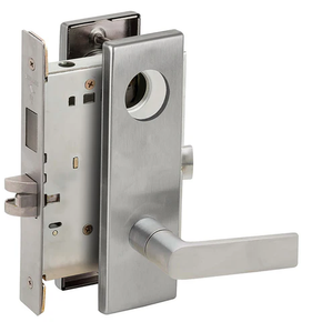 Schlage L9473L 01N Dormitory/Bedroom Mortise Lock with Deadbolt, Less Cylinder