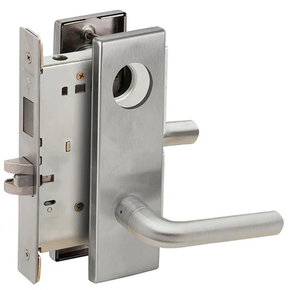 Schlage L9465L 02N Closet/Storeroom Mortise Lock with Deadbolt, Less Cylinder