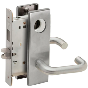Schlage L9473L 03N Dormitory/Bedroom Mortise Lock with Deadbolt, Less Cylinder