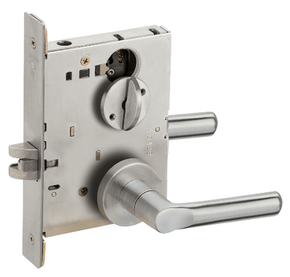 Schlage L9040 18A 626 Mortise Bath/Bedroom Privacy Lock, w/ 18 Lever and A Rose, Satin Chrome Finish