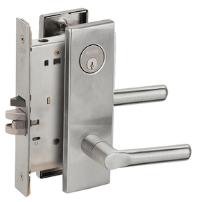 Schlage L9050P 18N 626 Office and Inner Entry Mortise Lock, w/ 18 Lever and N Escutcheon, Satin Chrome Finish