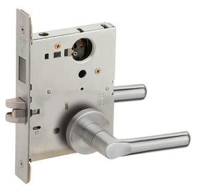 Schlage L9465L 18A 626 Closet/Storeroom Mortise Lock with Deadbolt, Less Cylinder, Satin Chrome Finish