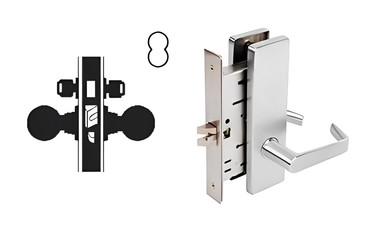 Falcon MA431B DN Security Mortise Lock, Accepts Small Format IC Core