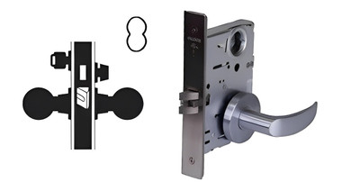 Falcon MA541B AG Entry or Office Mortise Lock, Accepts Small Format IC Core
