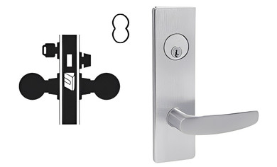 Falcon MA541B AN Entry or Office Mortise Lock, Accepts Small Format IC Core