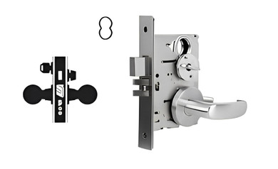 Falcon MA531B QG Apartment Corridor Mortise Lock, Accepts Small Format IC Core