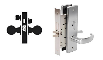 Falcon MA571CP6 QN Dormitory or Exit Mortise Lock, w/ Schlage C Keyway