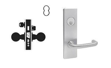 Falcon MA531B SN Apartment Corridor Mortise Lock, Accepts Small Format IC Core