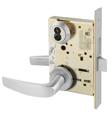 Sargent 60-8239 LNB 26D Classroom Security Intruder Deadbolt Mortise Lock, Accepts Large Format IC Core (LFIC), Satin Chrome Finish