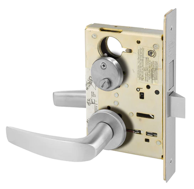 Sargent 8266 LNB 26D Privacy Bath/Bedroom Mortise Lock, Satin Chrome Finish