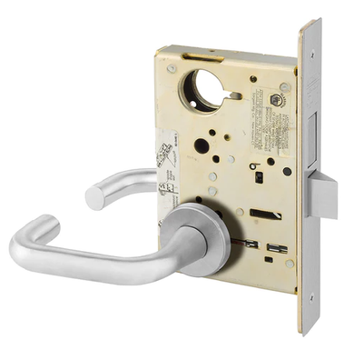 Sargent LC-8225 LNJ 26D Dormitory or Exit Mortise Lock, Conventional Less Cylinder, Satin Chrome Finish