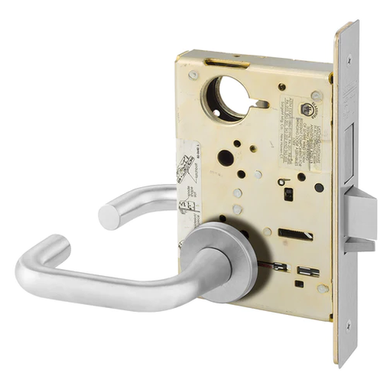Sargent LC-8252 LNJ 26D Institutional Deadbolt Mortise Lock, Conventional Less Cylinder, Satin Chrome Finish