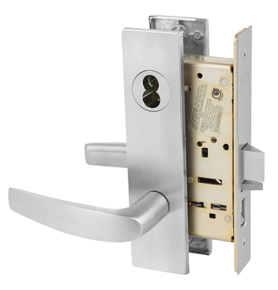 Sargent 70-8255 LW1B 26D Office or Entry Mortise Lock, Accepts Small Format IC Core (SFIC), Satin Chrome Finish