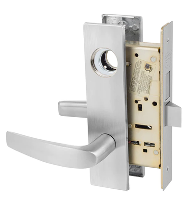 Sargent LC-8224 LW1B 26D Room Door Mortise Lock, Conventional Less Cylinder, Satin Chrome Finish