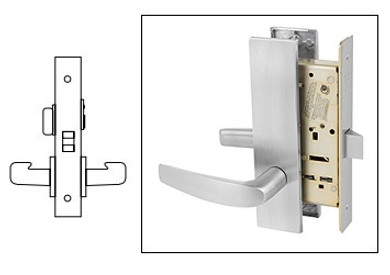 Sargent 8265 LW1B 26D Privacy Bath/Bedroom Mortise Lock, Satin Chrome Finish