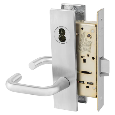 Sargent 70-8204 LW1J 26D Storeroom or Closet Mortise Lock, Accepts Small Format IC Core (SFIC), Satin Chrome Finish