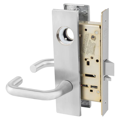 Sargent LC-8204 LW1J 26D Storeroom or Closet Mortise Lock, Conventional Less Cylinder, Satin Chrome Finish