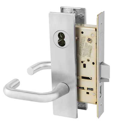 Sargent 60-8255 LW1J 26D Office or Entry Mortise Lock, Accepts Large Format IC Core (LFIC), Satin Chrome Finish