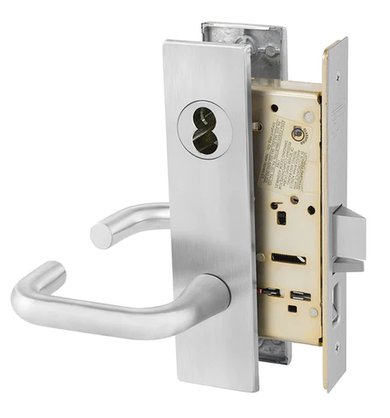 Sargent 70-8255 LW1J 26D Office or Entry Mortise Lock, Accepts Small Format IC Core (SFIC), Satin Chrome Finish