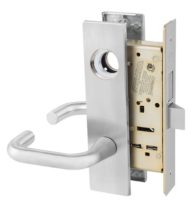 Sargent LC-8225 LW1J 26D Dormitory or Exit Mortise Lock, Conventional Less Cylinder, Satin Chrome Finish