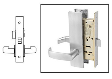 Sargent 8265 LW1L 26D Privacy Bath/Bedroom Mortise Lock, Satin Chrome Finish