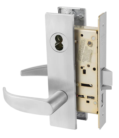 Sargent 70-8255 LW1P Office or Entry Mortise Lock, Accepts Small Format IC Core (SFIC)