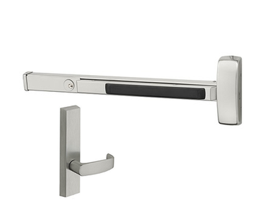 Sargent 16-AD8615 ETL Cylinder Dogging Concealed Vertical Rod Exit Device for Aluminum Doors w/ 715-4 ETL Passage Lever Trim