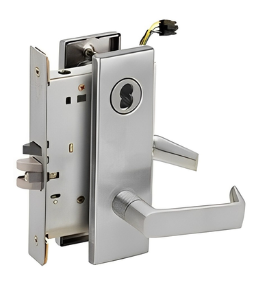 Schlage L9092ELB 06N Electrified Mortise Lock, Fail Safe, w/ Cylinder Outside
