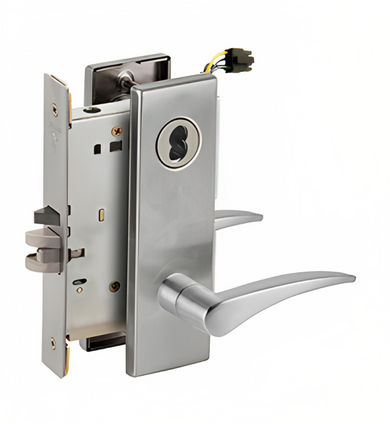 Schlage L9092ELB 12N Electrified Mortise Lock, Fail Safe, w/ Cylinder Outside