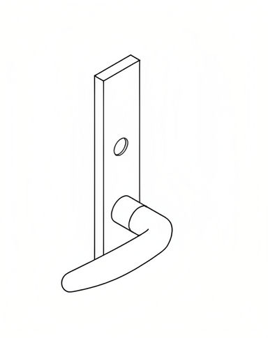 Schlage 09-551 07L Outside Lever and Emergency Turn Escutcheon Assembly, 07 Lever, L Escutcheon