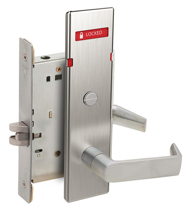 Schlage L9044 06N L283-721 Privacy and Coin Turn Mortise Lock w/ Exterior Locked/Unlocked Indicator