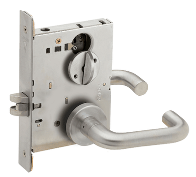 Schlage L9044 03A Mortise Privacy with Coin Turn Outside Lock, w/ 03 Lever and A Rose