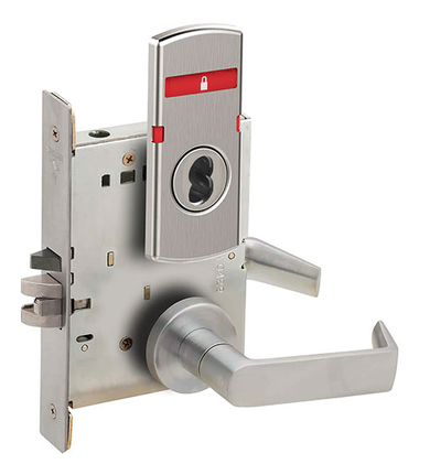 Schlage L9056B 06A L283-724 Entrance Office with Auto Unlocking Mortise Lock, Exterior Symbols Only Indicator