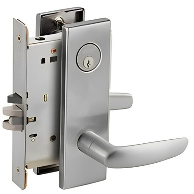 Schlage L9080P 07N Storeroom Mortise Lock, w/ 07 Lever and N Escutcheon