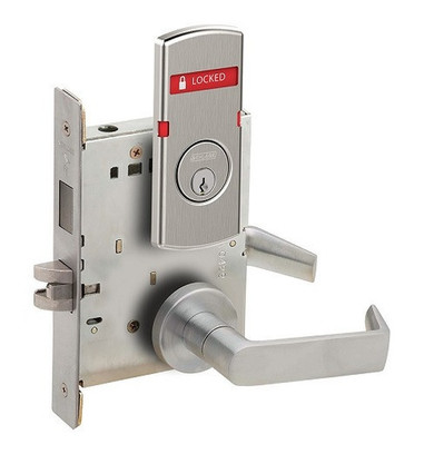Schlage L9473P 06A OS-LOC Dormitory/Bedroom Mortise Lock w/ Exterior Locked/Unlocked Indicator