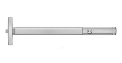 PHI Precision 2408CD Cylinder Dogging Narrow Stile Rim Exit Device, Key Locks/Unlocks Lever/Knob Prep (No Trim)