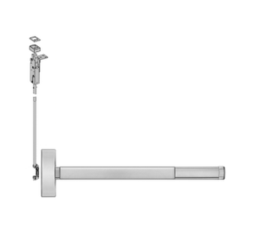 PHI Precision FL2714LBR Fire Rated Wood Door Concealed Vertical Rod Exit Device, Less Bottom Rod, No Cylinder Lever/Knob Always Active Prep (No Trim)